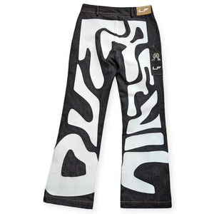 La Fam X Dutreuil Paris Jeans Logo Screenprint Streatwear Indie Sleeze